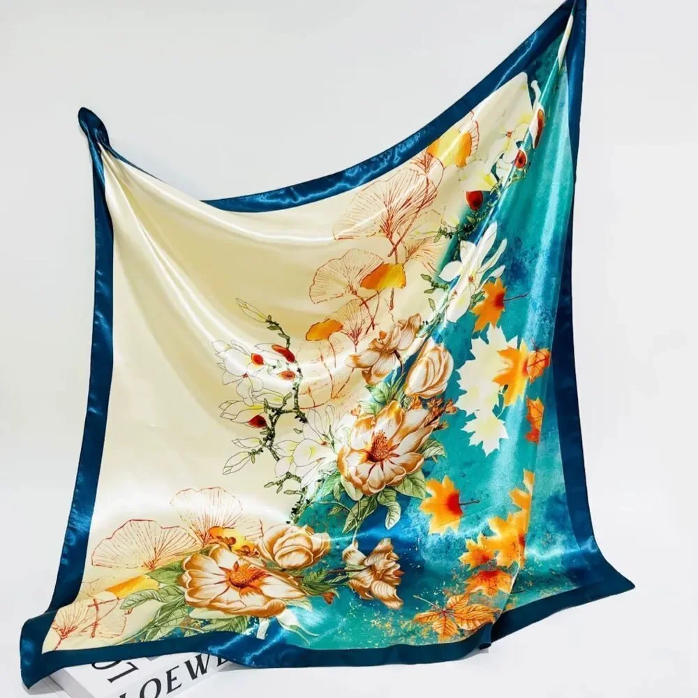 Elegant Multicolor Scarf feels like silk, but is polyester